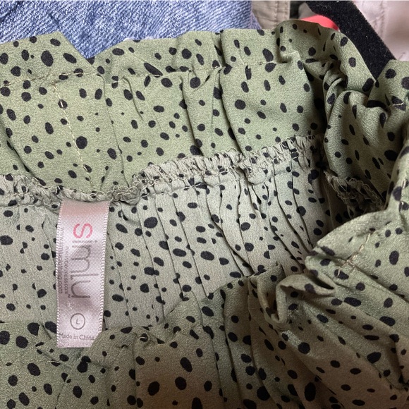 SIMLY Pleated Dotted Skirt | L - Picture 3 of 3